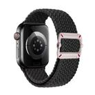 For Apple Watch 46mm / 49mm / 45mm / 44mm Double Loop Mechanical Buckle Nylon Braid Watch Band(Black) - 1