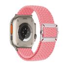 For Apple Watch 46mm / 49mm / 45mm / 44mm Double Loop Mechanical Buckle Nylon Braid Watch Band(Pink) - 1