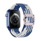 For Apple Watch 46mm / 49mm / 45mm / 44mm Double Loop Mechanical Buckle Nylon Braid Watch Band(Z Blue White) - 1