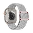 For Apple Watch 42mm / 41mm / 40mm / 38mm Double Loop Mechanical Buckle Nylon Braid Watch Band(Pearl White) - 1