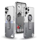 For Nothing CMF Phone 2 Pro GKK Mortise-Tenon Connection Contrast Color Phone Case with Ring Wrist Strap(White Grey) - 1