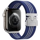 For Apple Watch 38 / 40 / 41 / S10 42mm xDfind Parachute Buckle 3-Stripe Braided Nylon Watch Band(Blue White) - 1