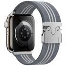 For Apple Watch 38 / 40 / 41 / S10 42mm xDfind Parachute Buckle 3-Stripe Braided Nylon Watch Band(Grey White) - 1