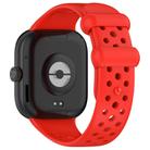 For Xiaomi Smart Band 9 Pro/8 Pro/Redmi Watch 5/4 xDfind BreathableHole Solid Color Silicone Watch Band(Red) - 2