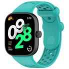 For Xiaomi Smart Band 9 Pro/8 Pro/Redmi Watch 5/4 xDfind BreathableHole Solid Color Silicone Watch Band(Teal) - 1