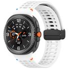 For Samsung Galaxy Watch 8 / 8 Classic xDfind Magnetic Black Buckle Silicone Watch Band(White) - 1