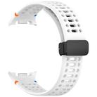 For Samsung Galaxy Watch 8 / 8 Classic xDfind Magnetic Black Buckle Silicone Watch Band(White) - 3