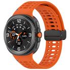 For Samsung Galaxy Watch 8 / 8 Classic xDfind Magnetic Black Buckle Silicone Watch Band(Orange) - 1