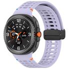 For Samsung Galaxy Watch 8 / 8 Classic xDfind Magnetic Black Buckle Silicone Watch Band(Official Purple) - 1