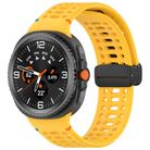 For Samsung Galaxy Watch 8 / 8 Classic xDfind Magnetic Black Buckle Silicone Watch Band(Yellow) - 1