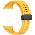 For Samsung Galaxy Watch 8 / 8 Classic xDfind Magnetic Black Buckle Silicone Watch Band(Yellow) - 3