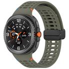 For Samsung Galaxy Watch 8 / 8 Classic xDfind Magnetic Black Buckle Silicone Watch Band(Army Green) - 1