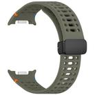 For Samsung Galaxy Watch 8 / 8 Classic xDfind Magnetic Black Buckle Silicone Watch Band(Army Green) - 3
