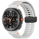 For Samsung Galaxy Watch 8 / 8 Classic xDfind Magnetic Black Buckle Silicone Watch Band(Light Grey) - 1