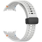 For Samsung Galaxy Watch 8 / 8 Classic xDfind Magnetic Black Buckle Silicone Watch Band(Light Grey) - 3