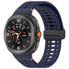 For Samsung Galaxy Watch 8 / 8 Classic xDfind Magnetic Black Buckle Silicone Watch Band(Midnight Blue) - 1