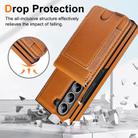 For Samsung Galaxy Z Fold6 Folding Card Holder Tempered Film Integrated Leather Phone Case(Brown) - 3