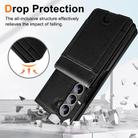 For Samsung Galaxy Z Fold5 Folding Card Holder Tempered Film Integrated Leather Phone Case(Black) - 3