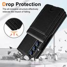 For Samsung Galaxy Z Fold4 Folding Card Holder Tempered Film Integrated Leather Phone Case(Black) - 3