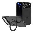For iPhone 17 Pro Max Kalebol Frosted MagSafe Holder PC Phone Case(Black) - 1