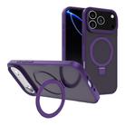 For iPhone 17 Pro Max Kalebol Frosted MagSafe Holder PC Phone Case(Dark Purple) - 1