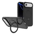 For iPhone 17 Air Kalebol Frosted MagSafe Holder PC Phone Case(Black) - 1