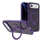 For iPhone 17 Air Kalebol Frosted MagSafe Holder PC Phone Case(Dark Purple) - 1