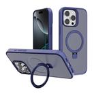 For iPhone 16 Pro Max Kalebol Frosted MagSafe Holder PC Phone Case(Royal Blue) - 1
