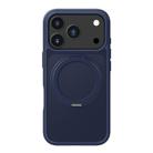 For iPhone 17 Pro Max Kalebol Frosted MagSafe Holder Acrylic Hybrid TPU Phone Case(Navy Blue) - 1