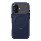 For iPhone 17 Kalebol Frosted MagSafe Holder Acrylic Hybrid TPU Phone Case(Navy Blue) - 1