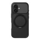 For iPhone 17 Kalebol Frosted MagSafe Holder Acrylic Hybrid TPU Phone Case(Black) - 1