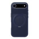 For iPhone 17 Air Kalebol Frosted MagSafe Holder Acrylic Hybrid TPU Phone Case(Navy Blue) - 1
