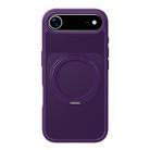For iPhone 17 Air Kalebol Frosted MagSafe Holder Acrylic Hybrid TPU Phone Case(Purple) - 1