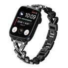 For Apple Watch 42 / 44 / 45 / 46 / 49mm 20mm xDfind Small Twist Diamond Metal Watch Band(Black) - 1