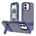 For iPhone 16 Kalebol Frosted Holder PC Hybrid TPU Phone Case(Royal Blue) - 1