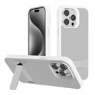 For iPhone 15 Pro Kalebol Frosted Holder PC Hybrid TPU Phone Case(White) - 1