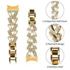 For Samsung Galaxy Watch FE/7/6/5/4 Classic 20mm xDfind Small Twist Diamond Metal Watch Band(Gold) - 3
