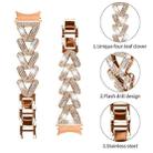 For Samsung Galaxy Watch FE/7/6/5/4 Classic 20mm xDfind Small Twist Diamond Metal Watch Band(Rose Gold) - 3