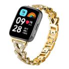 For Redmi Watch 3 Active / Watch 3 Lite 20mm xDfind Small Twist Diamond Metal Watch Band(Gold) - 1