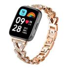 For Redmi Watch 3 Active / Watch 3 Lite 20mm xDfind Small Twist Diamond Metal Watch Band(Rose Gold) - 1