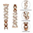 For Huawei Watch Fit 4 / Fit 4 Pro / Fit 3 20mm xDfind Small Twist Diamond Metal Watch Band(Rose Gold) - 3