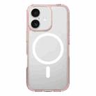 For iPhone 17 Kalebol Clear MagSafe PC Hybrid TPU Shockproof Phone Case(Pink) - 1