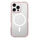 For iPhone 16 Pro Kalebol Clear MagSafe PC Hybrid TPU Shockproof Phone Case(Pink) - 1