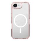 For iPhone 16e Kalebol Clear MagSafe PC Hybrid TPU Shockproof Phone Case(Pink) - 1