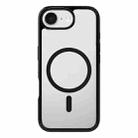 For iPhone 16e Kalebol Clear MagSafe PC Hybrid TPU Shockproof Phone Case(Black) - 1