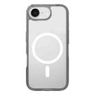 For iPhone 16e Kalebol Clear MagSafe PC Hybrid TPU Shockproof Phone Case(Grey) - 1