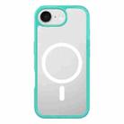 For iPhone 16e Kalebol Clear MagSafe PC Hybrid TPU Shockproof Phone Case(Green) - 1