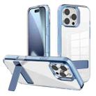 For iPhone 17 Pro Kalebol Holder Clear Acrylic Hybrid TPU Phone Case(Blue) - 1