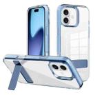 For iPhone 17 Kalebol Holder Clear Acrylic Hybrid TPU Phone Case(Blue) - 1