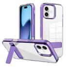 For iPhone 17 Kalebol Holder Clear Acrylic Hybrid TPU Phone Case(Purple) - 1